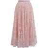 imageCHICWISH Womens 3D Posy DoubleLayered Mesh Midi SkirtPink