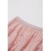 imageCHICWISH Womens 3D Posy DoubleLayered Mesh Midi SkirtPink