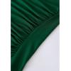 imageCHICWISH Womens Mock Neck Ruched Long Sleeves Knit TopMock Neckdark Green