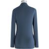 imageCHICWISH Womens Mock Neck Ruched Long Sleeves Knit TopMock Neckteal