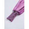 imageCHICWISH Womens Mock Neck Satin Spliced Bubble Sleeves Knit TopBubble Sleevesviolet