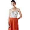 imageCHICWISH Womens Monet Garden Floral Embroidered Bustier Crop TopMonet Garden