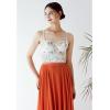 imageCHICWISH Womens Monet Garden Floral Embroidered Bustier Crop TopMonet Garden