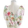 imageCHICWISH Womens Vivid Flower Embroidered VNeck TieStrap Wrapped Cami TopVivid Flower