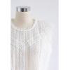 imageCHICWISH Womens WhiteBlack Crochet Trim Full Lace Crochet Round Neck Sleeveless Crop TopCrochet Trimwhite