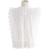 imageCHICWISH Womens WhiteBlack Crochet Trim Full Lace Crochet Round Neck Sleeveless Crop TopCrochet Trimwhite