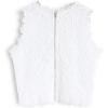 imageCHICWISH Womens WhiteBlack Diva Full Lace Crochet Round Neck Sleeveless Crop TopWhite