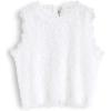 imageCHICWISH Womens WhiteBlack Diva Full Lace Crochet Round Neck Sleeveless Crop TopWhite