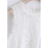 imageCHICWISH Womens WhiteBlack Diva Full Lace Crochet Round Neck Sleeveless Crop TopWhite