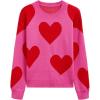 imageCHICWISH Women Love Hearts Knit Pullover Sweaters Long Sleeve Fall Casual Cute Valentine Holiday Party Casual Knit TopHot Pink