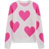 imageCHICWISH Women Love Hearts Knit Pullover Sweaters Long Sleeve Fall Casual Cute Valentine Holiday Party Casual Knit TopWhite
