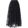 imageCHICWISH Womens 3D Posy DoubleLayered Mesh Midi SkirtBlack