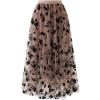 imageCHICWISH Womens 3D Posy DoubleLayered Mesh Midi SkirtCaramel3d Posy