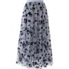 imageCHICWISH Womens 3D Posy DoubleLayered Mesh Midi SkirtDusty Blue3d Posy