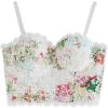 imageCHICWISH Womens Monet Garden Floral Embroidered Bustier Crop TopMonet Garden