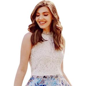 imageCHICWISH Womens WhiteBlack Diva Full Lace Crochet Round Neck Sleeveless Crop TopWhite