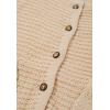 imageCHICWISH Women Waffle Knit Sweater Cardigan Open Front Button Crop Cardigan Long Sleeve Fall Casual Coat with PocketsApricot