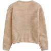 imageCHICWISH Women Waffle Knit Sweater Cardigan Open Front Button Crop Cardigan Long Sleeve Fall Casual Coat with PocketsApricot