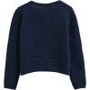 imageCHICWISH Women Waffle Knit Sweater Cardigan Open Front Button Crop Cardigan Long Sleeve Fall Casual Coat with PocketsNavy
