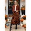 imageCHICWISH Women Waffle Knit Sweater Cardigan Open Front Button Crop Cardigan Long Sleeve Fall Casual Coat with PocketsPumpkin