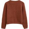 imageCHICWISH Women Waffle Knit Sweater Cardigan Open Front Button Crop Cardigan Long Sleeve Fall Casual Coat with PocketsPumpkin