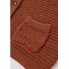 imageCHICWISH Women Waffle Knit Sweater Cardigan Open Front Button Crop Cardigan Long Sleeve Fall Casual Coat with PocketsPumpkin