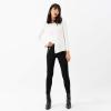 imageCHICWISH Womens Comfy Casual BlackWhiteLight Tan Zipper Up Ribbed Soft Knit Top Sweater PulloverWhite