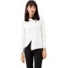 imageCHICWISH Womens Comfy Casual BlackWhiteLight Tan Zipper Up Ribbed Soft Knit Top Sweater PulloverWhite