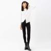 imageCHICWISH Womens Comfy Casual BlackWhiteLight Tan Zipper Up Ribbed Soft Knit Top Sweater PulloverWhite