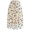 imageCHICWISH Womens Velvet Flower Blossom Mesh Tulle SkirtCreamvelvet Butterfly