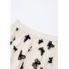 imageCHICWISH Womens Velvet Flower Blossom Mesh Tulle SkirtCreamvelvet Butterfly