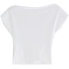 imageCHICWISH Womens WhiteBlackTaupePea GreenLilac AsymmetricLilac Boat Neck Ruched TopBoat Neckwhite