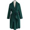 imageCHICWISH Womens Wide Lapel Open Front Long Sleeve SandWineBlackGrey Wool Blend Trench CoatEmerald