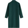 imageCHICWISH Womens Wide Lapel Open Front Long Sleeve SandWineBlackGrey Wool Blend Trench CoatEmerald