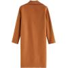 imageCHICWISH Womens Wide Lapel Open Front Long Sleeve SandWineBlackGrey Wool Blend Trench CoatPumpkin