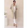 imageCHICWISH Women Open Front Knit Long Cardigan Patch Pocket Long Sleeve Fall Winter Casual Chunky Coatigan Sweater CoatLight Tan