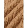 imageCHICWISH Women Turtleneck Cable Knit Cape Sweater Chunky Fall Casual Pullover Top Elbow Sleeves Sweater Vest CamelCamel