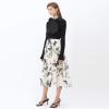 imageCHICWISH Womens 3D Butterfly DoubleLayered Mesh Midi SkirtCream