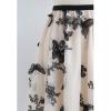 imageCHICWISH Womens 3D Butterfly DoubleLayered Mesh Midi SkirtCream