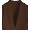 imageCHICWISH Womens BlackBrownOatmealIvory Lapel Open Front Quilted Wide lapel CottonBlend CoatBrown