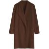 imageCHICWISH Womens BlackBrownOatmealIvory Lapel Open Front Quilted Wide lapel CottonBlend CoatBrown