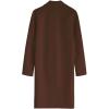 imageCHICWISH Womens BlackBrownOatmealIvory Lapel Open Front Quilted Wide lapel CottonBlend CoatBrown
