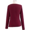 imageCHICWISH Womens Boat Neck Ruched Long Sleeves Knit TopBoat Neckburgundy