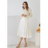 imageCHICWISH Womens CaramelBlackNavyDusty BlueCreamWhite Pearl Trimmed Soft Knit TopCream