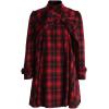 imageCHICWISH Womens Comfy Casual Warm Big Bow GreenRed Tartan Check Dolly Dress CoatRed
