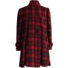 imageCHICWISH Womens Comfy Casual Warm Big Bow GreenRed Tartan Check Dolly Dress CoatRed