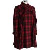 imageCHICWISH Womens Comfy Casual Warm Big Bow GreenRed Tartan Check Dolly Dress CoatRed