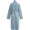 imageCHICWISH Womens Open Front Cardigan Long Sleeve Notch Lapel Belted Longline Coatigan Ribbed Knit Coat With PocketsBlue