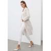 imageCHICWISH Womens Open Front Cardigan Long Sleeve Notch Lapel Belted Longline Coatigan Ribbed Knit Coat With PocketsIvory
