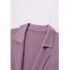 imageCHICWISH Womens Open Front Cardigan Long Sleeve Notch Lapel Belted Longline Coatigan Ribbed Knit Coat With PocketsMauve